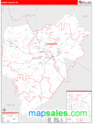 Lenoir County, NC Zip Code Wall Map