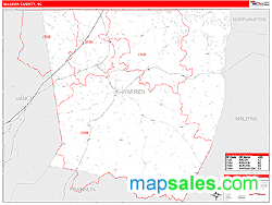 Warren County, NC Zip Code Wall Map