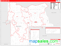 Mercer County, ND Zip Code Wall Map