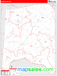 Adams County, OH Wall Map