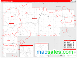 Auglaize County, OH Zip Code Wall Map