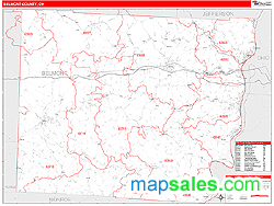 Belmont County, OH Zip Code Wall Map