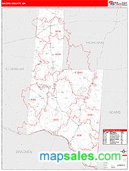 Brown County, OH Zip Code Wall Map