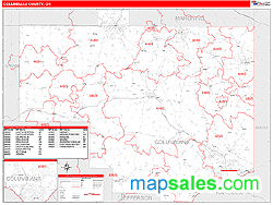 Columbiana County, OH Zip Code Wall Map