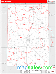 Darke County, OH Zip Code Wall Map