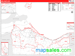 Erie County, OH Zip Code Wall Map