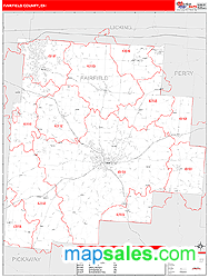 Fairfield County, OH Zip Code Wall Map