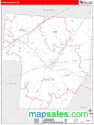 Fayette County, OH Zip Code Wall Map