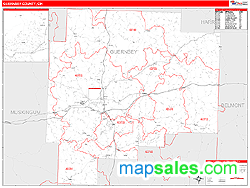 Guernsey County, OH Zip Code Wall Map