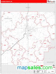 Hancock County, OH Zip Code Wall Map