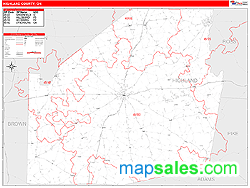 Highland County, OH Wall Map