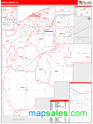 Lorain County, OH Zip Code Wall Map