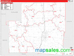 Shelby County, OH Zip Code Wall Map