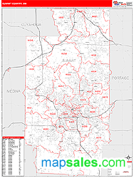 Summit County, OH Zip Code Wall Map