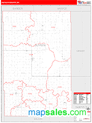 Alfalfa County, OK Zip Code Wall Map