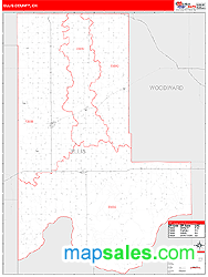 Ellis County, OK Zip Code Wall Map