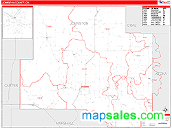 Johnston County, OK Wall Map