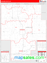 Okmulgee County, OK Zip Code Wall Map