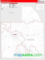 Woodward County, OK Zip Code Wall Map