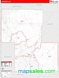 Lake County, OR Wall Map