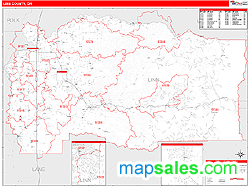 Linn County, OR Zip Code Wall Map