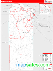 Malheur County, OR Zip Code Wall Map