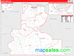 Wasco County, OR Wall Map