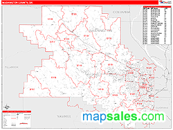 Washington County, OR Zip Code Wall Map