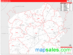 Adams County, PA Wall Map