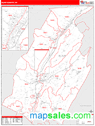 Blair County, PA Zip Code Wall Map