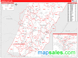 Cambria County, PA Zip Code Wall Map