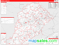 Chester County, PA Wall Map