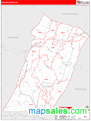 Fulton County, PA Zip Code Wall Map