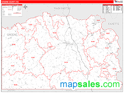 Greene County, PA Zip Code Wall Map