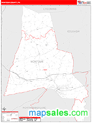 Montour County, PA Zip Code Wall Map