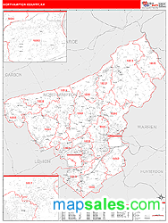 Northampton County, PA Zip Code Wall Map