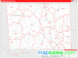 Susquehanna County, PA Zip Code Wall Map