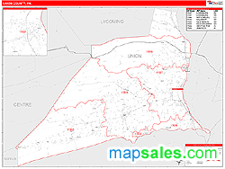 Union County, PA Zip Code Wall Map