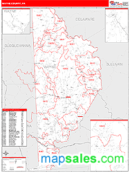 Wayne County, PA Zip Code Wall Map