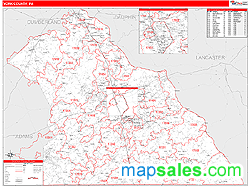 York County, PA Zip Code Wall Map