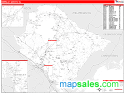 Berkeley County, SC Zip Code Wall Map