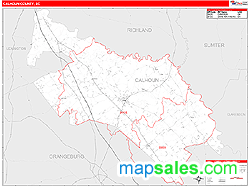 Calhoun County, SC Zip Code Wall Map