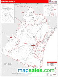 Georgetown County, SC Zip Code Wall Map