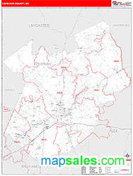 Kershaw County, SC Zip Code Wall Map