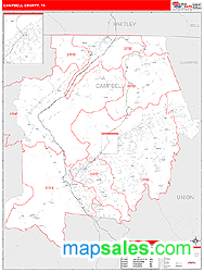 Campbell County, TN Zip Code Wall Map