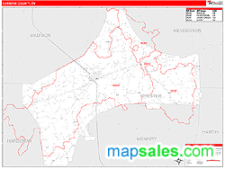 Chester County, TN Zip Code Wall Map