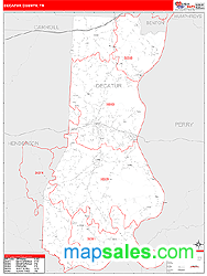 Decatur County, TN Zip Code Wall Map