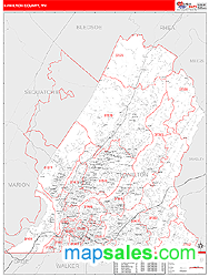 Hamilton County, TN Zip Code Wall Map