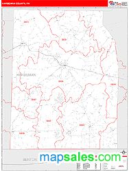 Hardeman County, TN Zip Code Wall Map