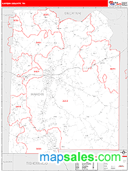 Hardin County, TN Zip Code Wall Map